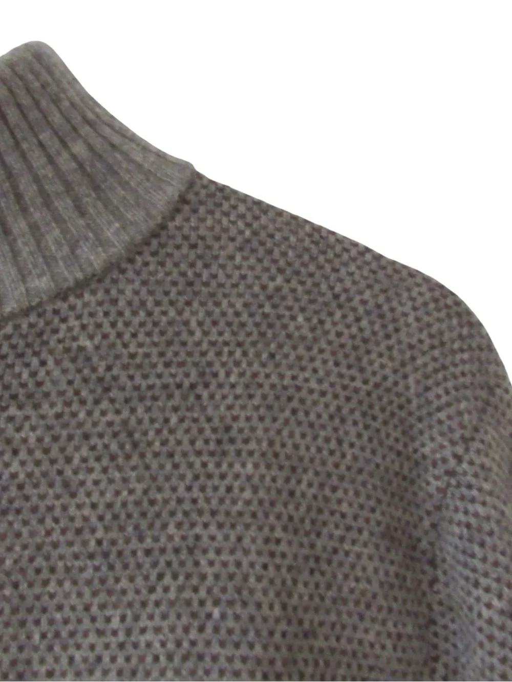 J Crew Rugged Merino Gray Sweater Medium Birdseye Half Zip Pullover Mock Neck